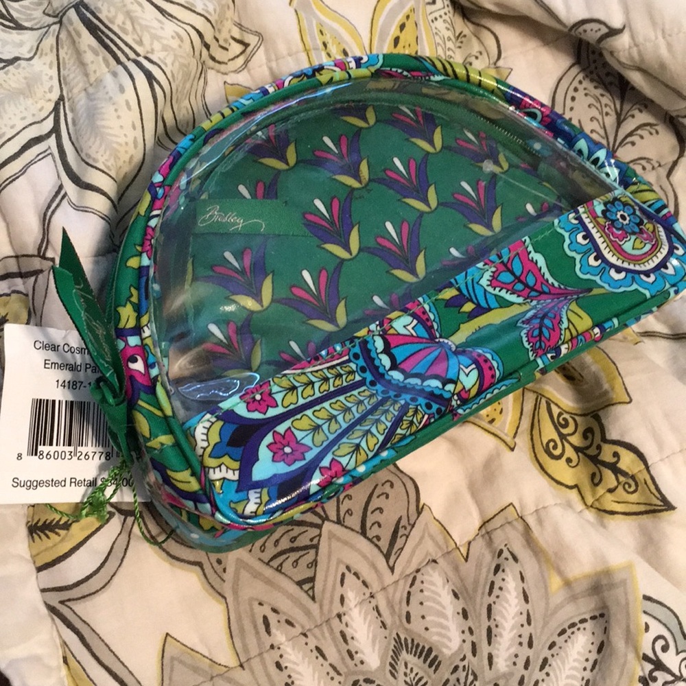 Vera Bradley Emerald Paisley Cosmetic Duo NWT